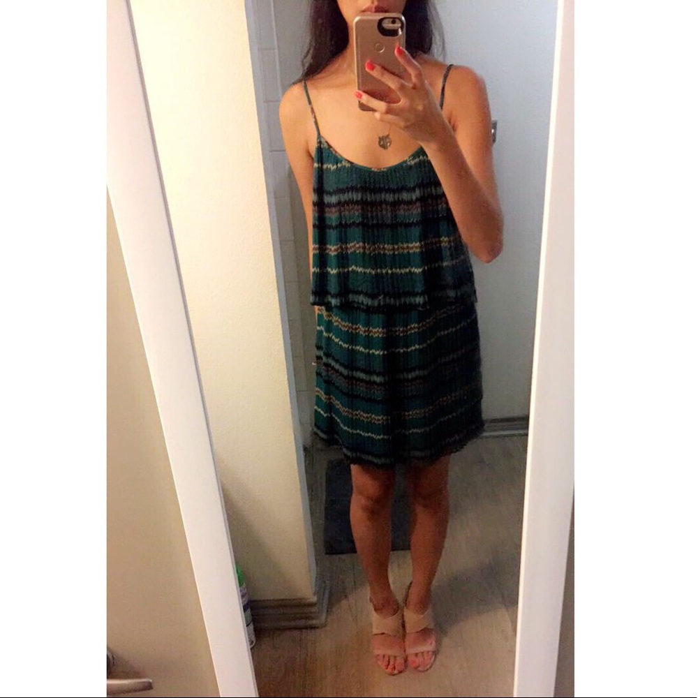 Parker Pleated Chevron Layered Dress